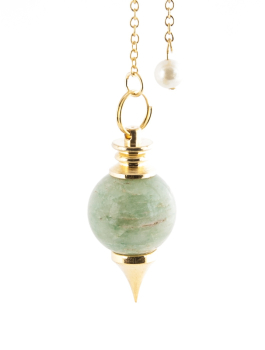 Boule en laiton Pendule, avec aventurine