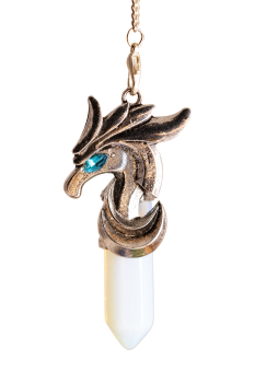 Pendule dragon, verre opalin