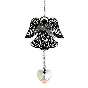 Cristal ange et Rainbow Crystal Heart - Fensterschm