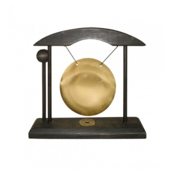 Tischgong klein schwarz und gold -- 16x5x16 cm