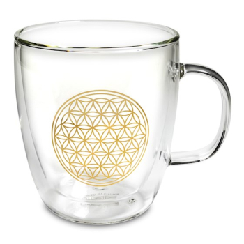 Teeglas doppelwandig Blume des Lebens