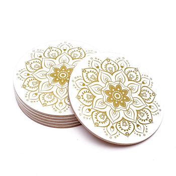 Dessous de verre Mandala blanc Set 6 pièces