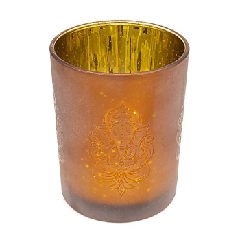 Kerzenhalter gefrostet/metallic Ganescha