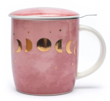 Tasse à thé avec passoire et couvercle phases de lune - Ritualshop