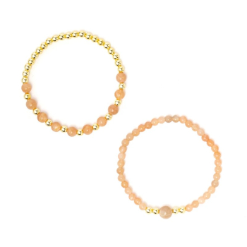 Armband Sonnenstein & Hämatit Set von 2