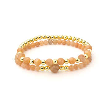 Armband Sonnenstein & Hämatit Set von 2