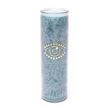 Bougie Stéarine Œil de la Providence aquamarine non parfumée