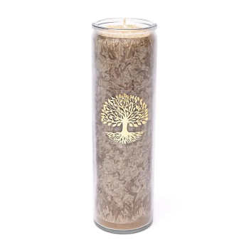 Bougie Stéarine Arbre de vie brun non parfumé