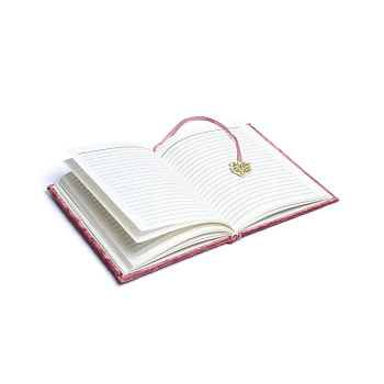 Preview: Notizbuch Samt rosa mit Lebensbaum - 20x15 cm