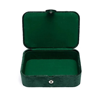 Preview: Coffret à bijoux / tarot en velours vert avec l'arbre de vie et des cœurs