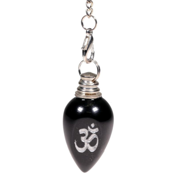 Pendel OHM poliert schwarzer Achat