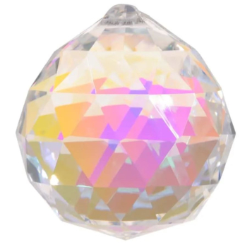 Boule de cristal noir nacre Feng Shui - (taille : 40 mm)