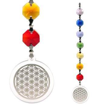 Fleur de vie Feng Shui de couleur argent