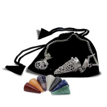 Pendulum Cho ku Rei plaqué avec pierres 7 chakras