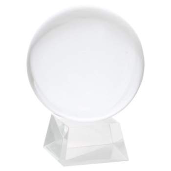 Boule de cristal + base en verre 15 cm