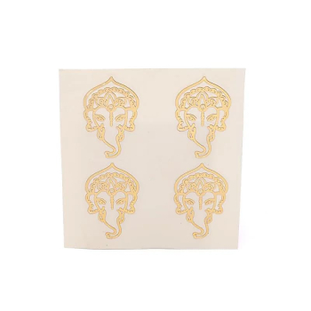 Metallaufkleber Ganesh gold 4x