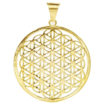 Pendentif fleur de vie laiton couleur or