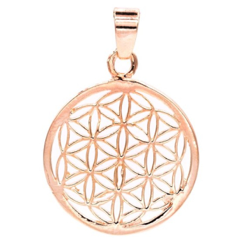 Pendentif fleur de vie laiton rose et doré