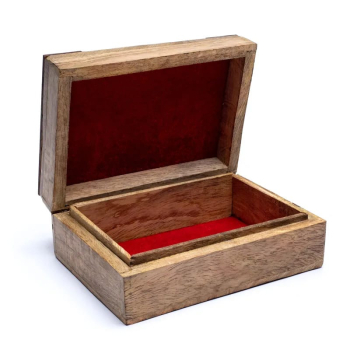 Boîte à tarot Fleur de Vie en bois de manguier