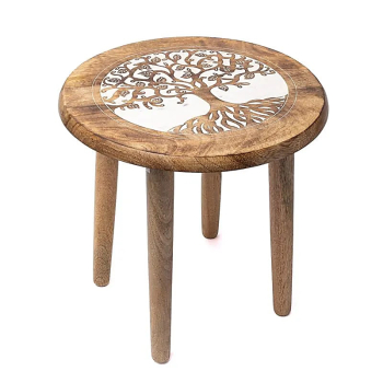 Table d'appoint Arbre de vie Impression Bois de manguier