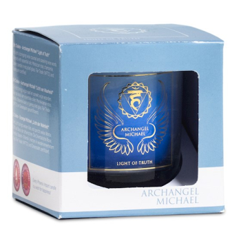 Bougie votive parfumée Archange Michel 5. Chakra FairTrade
