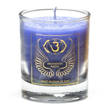 Bougie votive parfumée Archange Raziel 6ème Chakra FairTrade