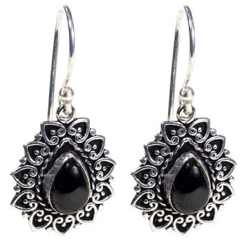 Boucles d'oreilles tourmaline noire