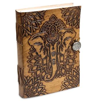 Carnet de notes éléphant avec reliure en cuir