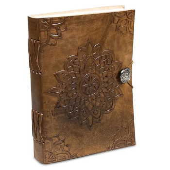Carnet de notes Mandala avec reliure en cuir