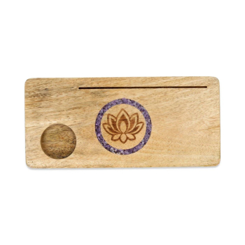 Kartenhalter Lotus Amethyst Mangoholz