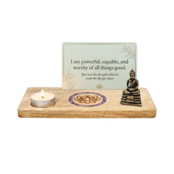 Kartenhalter Lotus Amethyst Mangoholz