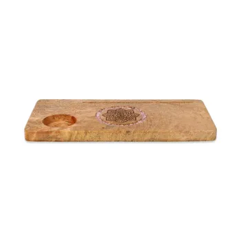 Preview: Kartenhalter Mandala Rosenquarz Mangoholz