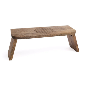 Meditationsbank Blume des Lebens Mangoholz