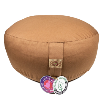 Coussin de méditation en coton bio marron