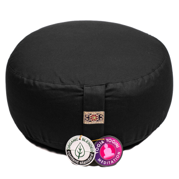 Coussin de méditation en coton bio noir