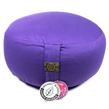 Coussin de méditation violet coton bio