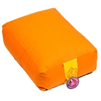 Coussin de méditation / bolster orange 2ème chakra rectangulaire
