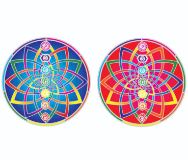 Autocollant de fenêtre  Mandala chakra cosmique -  2 x 6 cm