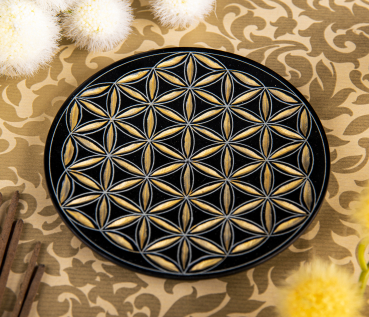 Porte-baguettes Flower of Life noir-doré