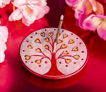 Arbre de vie coeur, porte-baguettes rouge