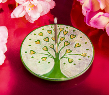 Arbre de vie coeurs, porte-baguettes vert