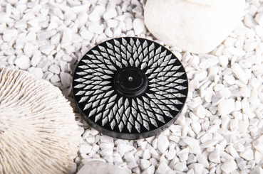 Support stéatite rond Aster noir
