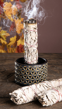 Smudge Bowl, Fleur de vie grande stéatite, sculptée à la main