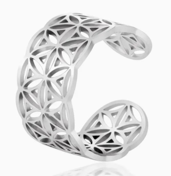 Blume des Lebens Ring Edelstahl verstellbar !!! NUR 2 STÜCK !!!
