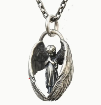Glücksengel, Kette (44-48 cm) mit Engel Anhänger Halskette mit Schutzengel