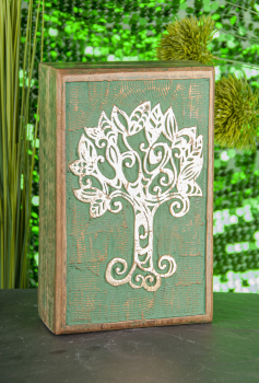 Boîte en bois arbre de vie celtique