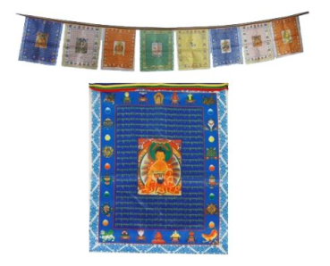 10 drapeaux de prières du Bouddha tibétain
