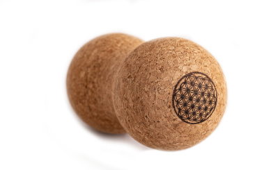 Duoball de fascia en liège avec fleur de vie