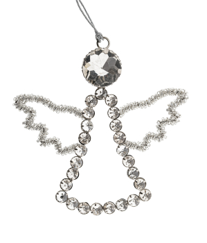 Anges en cristal, pierres de verre facettées