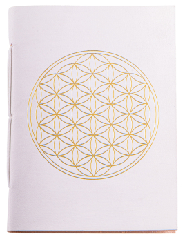 Cahier d'écriture Fleur de Vie blanc / or 144 pages